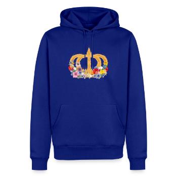 Couronne de blé avec des fleurs – symbole de la nature et de la récolte - Sweat à capuche Premium bio Homme - bleu roi - Devant - Nico (187cm)
