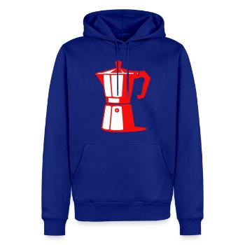 Illustration de cafetière pour les amateurs de café - Sweat à capuche Premium bio Homme - bleu roi - Devant - Nico (187cm)