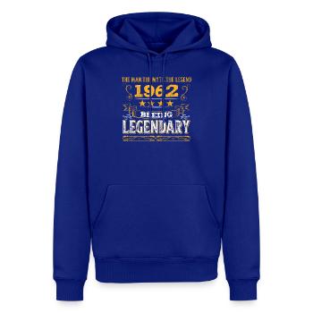 Légendaire Vintage 1962 Motif - Sweat à capuche Premium bio Homme - bleu roi - Devant - Nico (187cm)