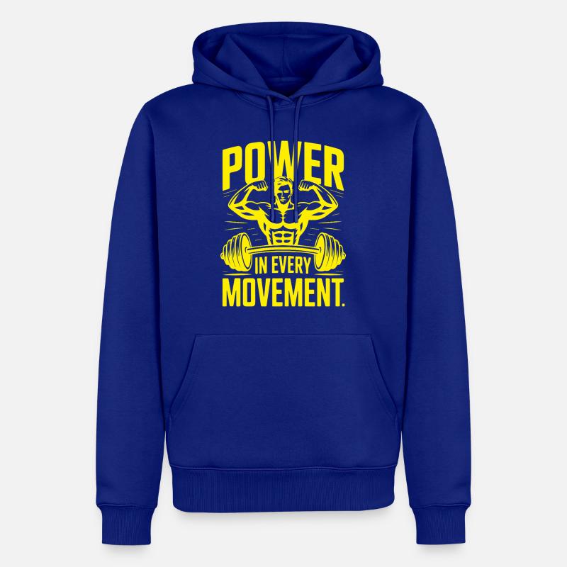 PieM - Sweat à capuche Premium bio Homme - bleu roi