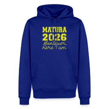 Matura 2026 Spruch - Men’s Premium Organic Hoodie - royal blue - Front - Nico (187cm)