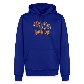 TIR AU PIGEON À ARGILE DE BURGOS - Sweat à capuche Premium bio Homme - bleu roi - Devant - Nico (187cm)