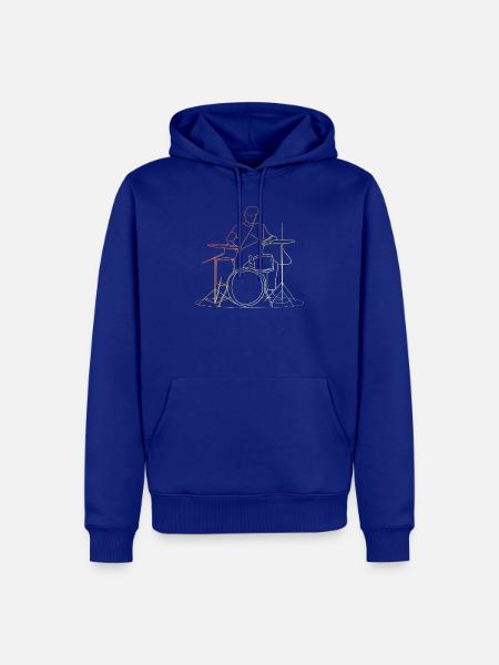 Schlagzeuger Retro Look - Männer Premium Bio Hoodie - Royalblau