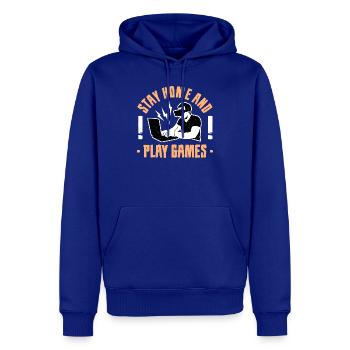 Bleib zu Hause und spiel Spiele VR Tee - Männer Premium Bio Hoodie - Royalblau - Vorne - Nico (187cm)