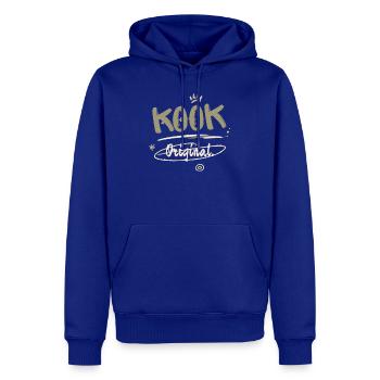 Kook Original Krone Minimalistisch Boho Design - Männer Premium Bio Hoodie - Royalblau - Vorne - Nico (187cm)