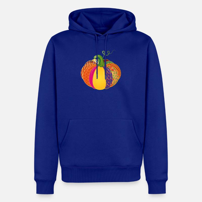 Patchwork Kürbis – Bunt gemusterte Herbstdeko - Männer Premium Bio Hoodie - Royalblau
