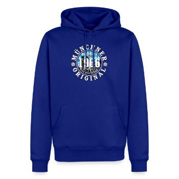 60e anniversaire 2026 Munich né en 1966 - Sweat à capuche Premium bio Homme - bleu roi - Devant - Nico (187cm)