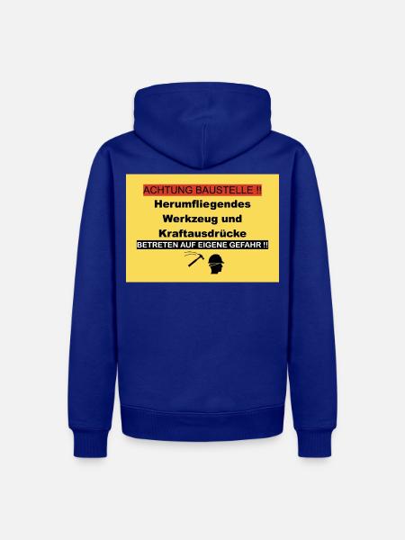 Achtung_Baustelle_PNG - Männer Premium Bio Hoodie - Royalblau