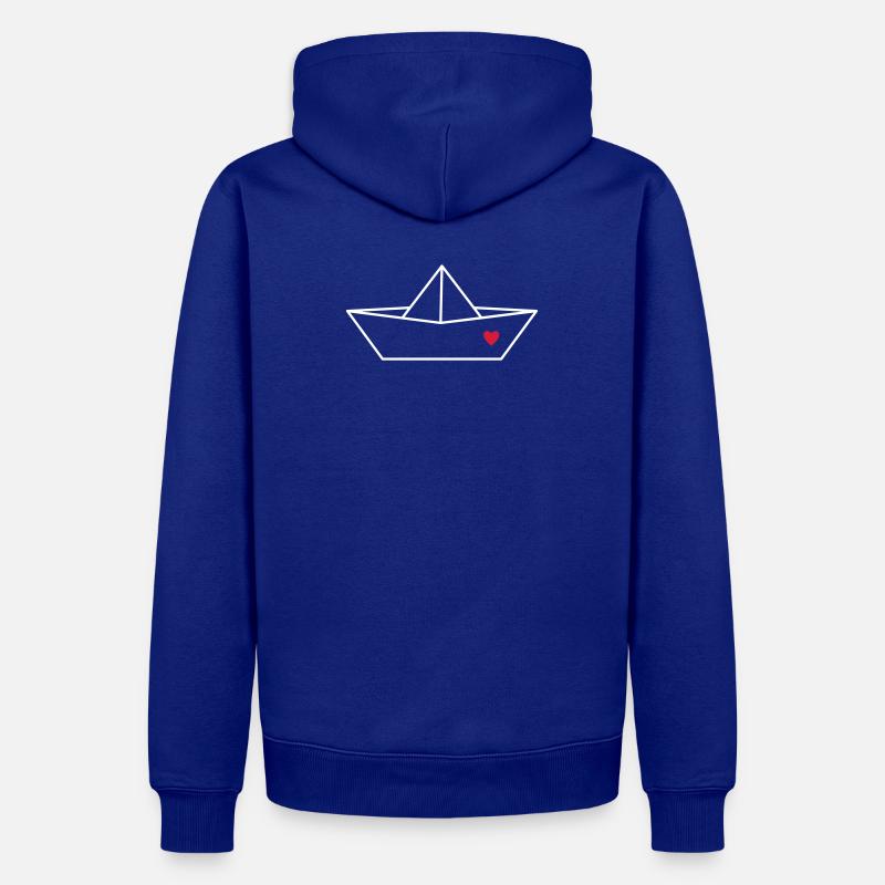 Segelboot Boot Papier Schiff Herz Liebe Geschenk - Männer Premium Bio Hoodie - Royalblau