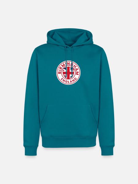 Birmingham-England-Wappenabzeichen - Männer Premium Bio Hoodie - Petrol