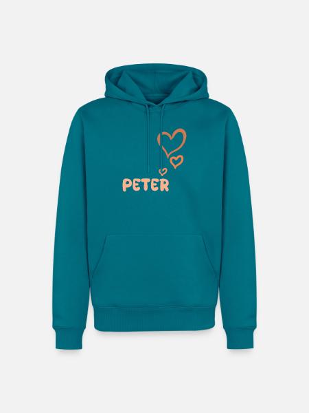 Name Peter - Männer Premium Bio Hoodie - Petrol