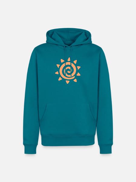 Einfaches Sonnenlogo - Männer Premium Bio Hoodie - Petrol