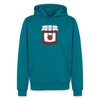 Beerenmarmeladenglas Illustration - Männer Premium Bio Hoodie - Petrol - Vorne