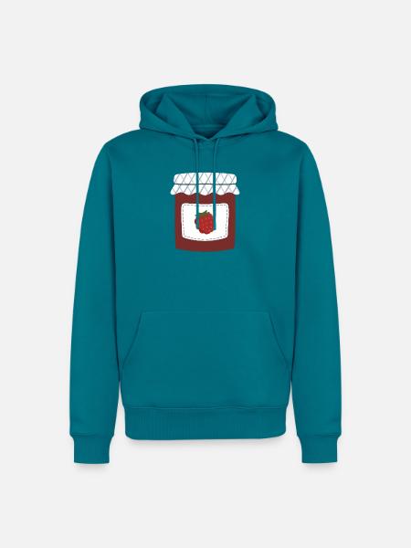 Beerenmarmeladenglas Illustration - Männer Premium Bio Hoodie - Petrol
