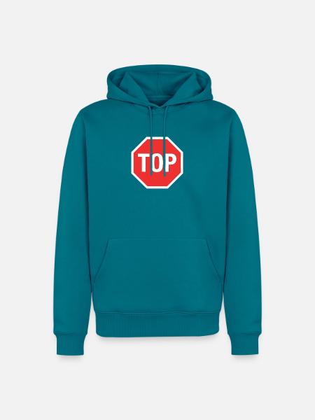 Nach oben! (Stopp) - Männer Premium Bio Hoodie - Petrol