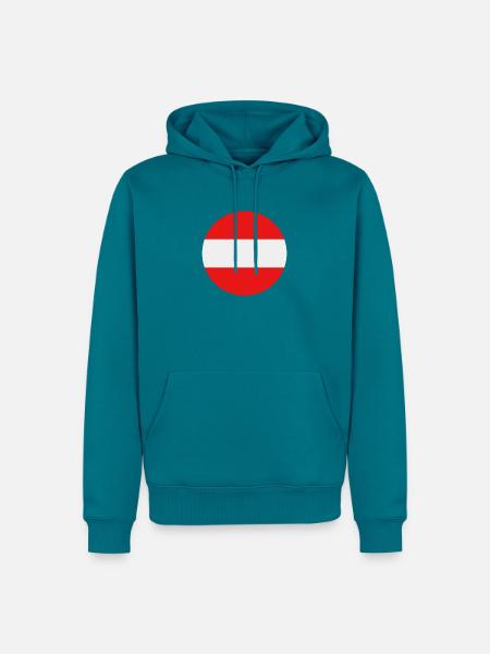 Österreichische Rundflagge - Männer Premium Bio Hoodie - Petrol