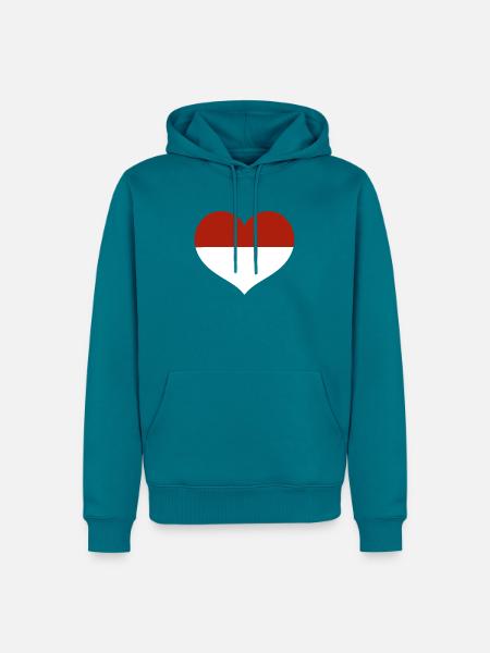 Flaggenherz von Monaco - Männer Premium Bio Hoodie - Petrol