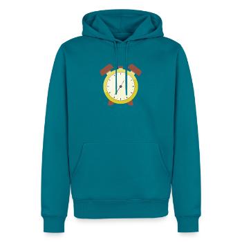 Wecker - Männer Premium Bio Hoodie - Petrol - Vorne