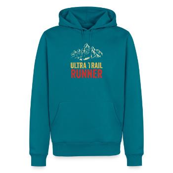 Ultra-Trailrunner - Männer Premium Bio Hoodie - Petrol - Vorne