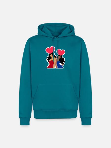 Galentine's Day 2026 Mädchen - Männer Premium Bio Hoodie - Petrol