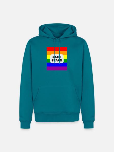 LGBT-Safe-Space-Regenbogenflagge - Männer Premium Bio Hoodie - Petrol