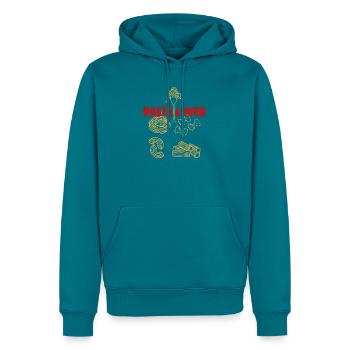 Pasta Liebhaber Muster - Männer Premium Bio Hoodie - Petrol - Vorne