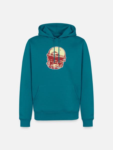 American Football Helm - Männer Premium Bio Hoodie - Petrol
