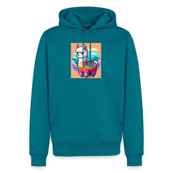 Alpaka - Männer Premium Bio Hoodie - Petrol - Vorne