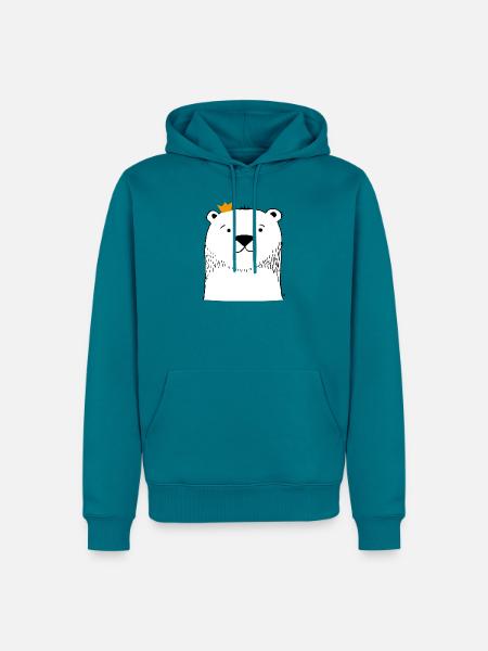 Theodore Eisbär - Männer Premium Bio Hoodie - Petrol
