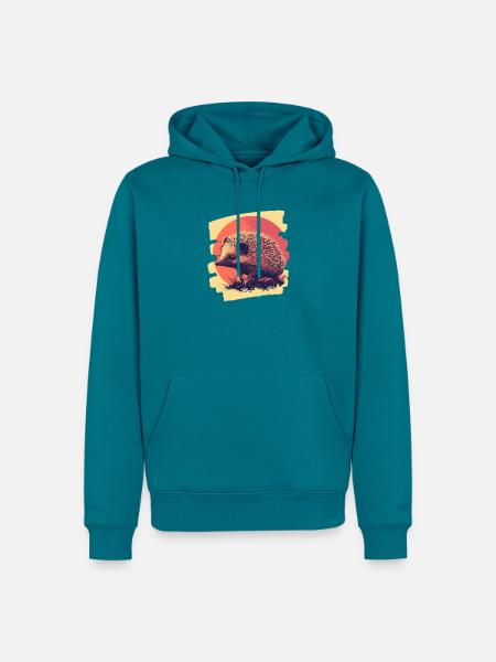 Igel - Männer Premium Bio Hoodie - Petrol