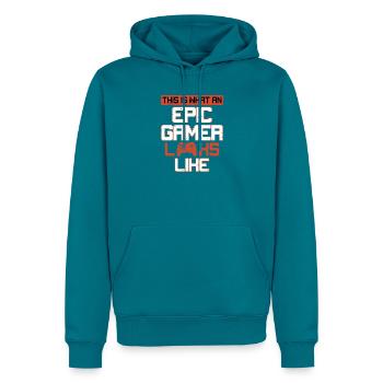This Is What An Epic Gamer Looks Like Console  - Männer Premium Bio Hoodie - Petrol - Vorne