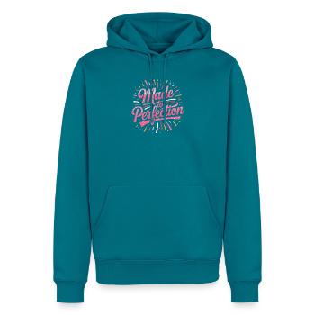 Made To Perfection Zur Perfektion Gereift Perfekt - Männer Premium Bio Hoodie - Petrol - Vorne
