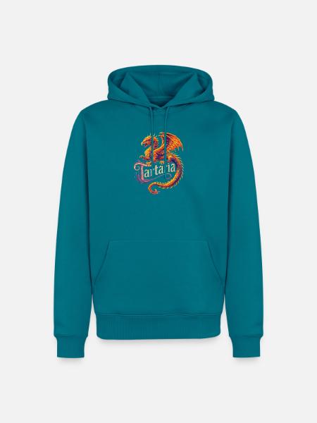 Hartaria Feuerdrache - Männer Premium Bio Hoodie - Petrol