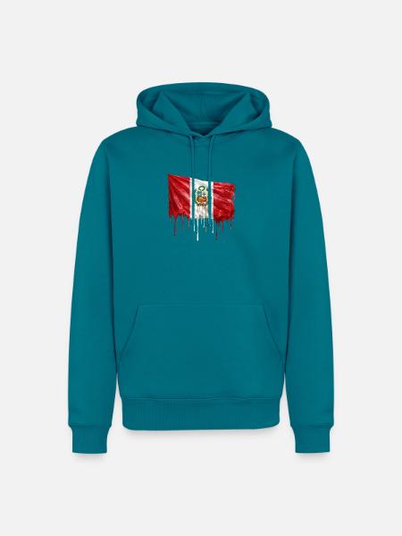 Schmelzende Peru-Flagge Kunst - Männer Premium Bio Hoodie - Petrol