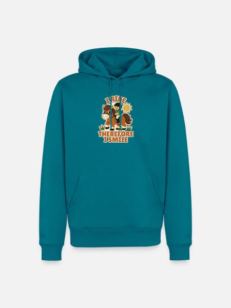 Kinder Reitsport - Männer Premium Bio Hoodie - Petrol