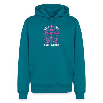 Prinzessin mit Krone, Gin & Wodka – Pink - Männer Premium Bio Hoodie - Petrol - Vorne