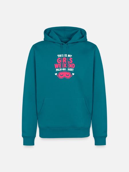 Mädchen-Wochenend-Pyjamashirt - Männer Premium Bio Hoodie - Petrol