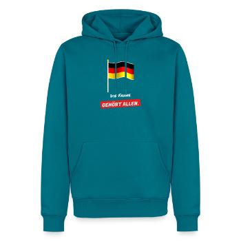 Die Fahne gehört allen - Schwarz Rot Gold - Männer Premium Bio Hoodie - Petrol - Vorne