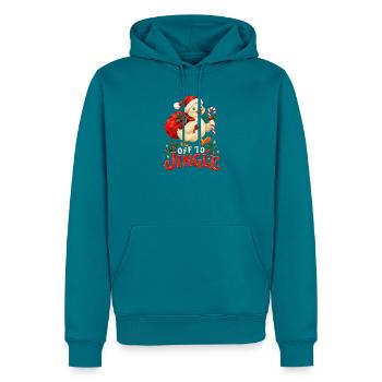 Jingle Duck Weihnachtsfreude - Männer Premium Bio Hoodie - Petrol - Vorne