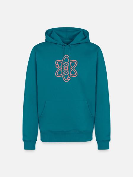 Atom Symbol Physik Kern - Männer Premium Bio Hoodie - Petrol