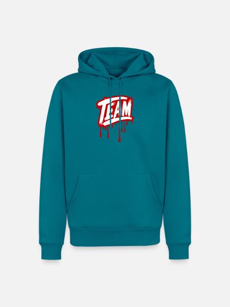 Team Graffiti - Männer Premium Bio Hoodie - Petrol