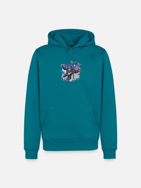 Gorilla Drohne Kinder lustig - Männer Premium Bio Hoodie - Petrol