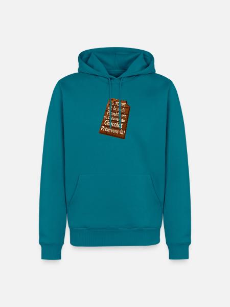 Schokoladenerde Rette es - Männer Premium Bio Hoodie - Petrol