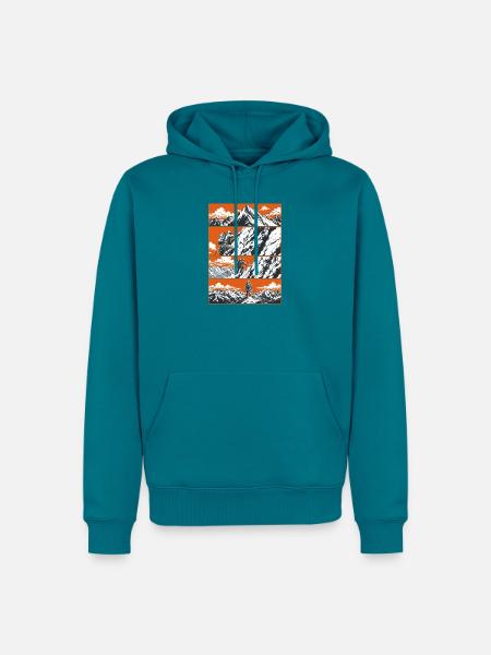 Bergsteiger Kletter Abenteuer - Männer Premium Bio Hoodie - Petrol