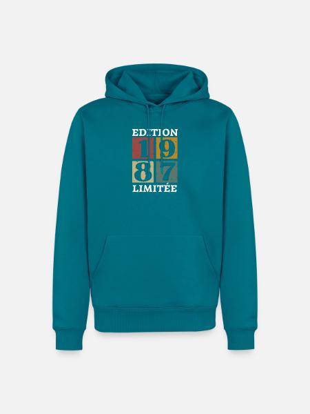 Limitierte Auflage 1987 geboren 1987 - Männer Premium Bio Hoodie - Petrol