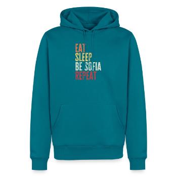 Iss, schlaf Sei Sofia, wiederhole Retro-Name - Männer Premium Bio Hoodie - Petrol - Vorne