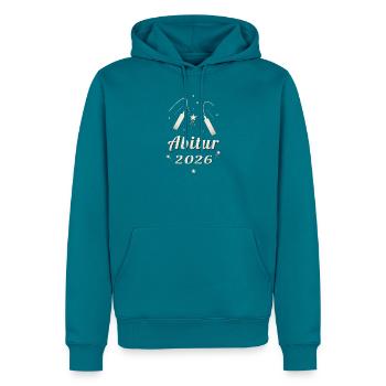 Abitur 2026 Feuerwerk Abi 2026 Matura 2026 - Männer Premium Bio Hoodie - Petrol - Vorne