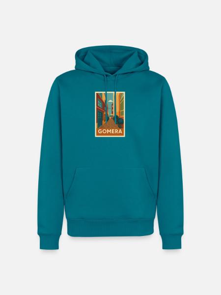 Gomera Insel Street Poster - Männer Premium Bio Hoodie - Petrol