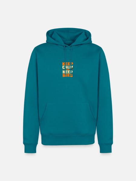 Keep Calm and Keep Bees - Männer Premium Bio Hoodie - Petrol