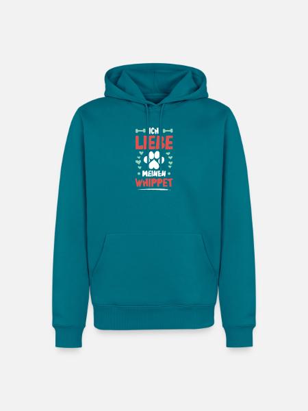 Ich liebe meinen Whippet - Männer Premium Bio Hoodie - Petrol